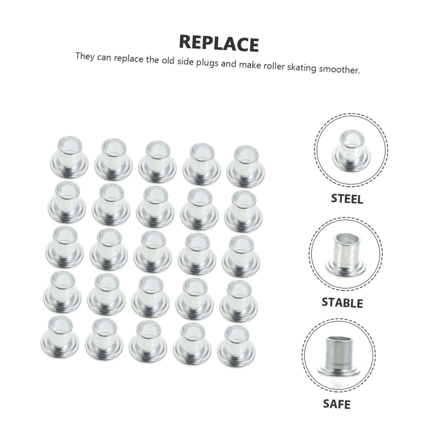 BESPORTBLE Rim Roller 300 Pcs Skate Rim Wheels with Rimes Roller Skates Scooter Wheel Spacer Brakes Roller Accessories Skate Wheel Skating Skateboard Accessories Side Plugs Silver Stainless Steel