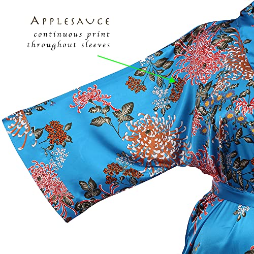 Image of Applesauce - 808V - Plus Size Women's Kimono Long Robe - Vintage Floral (One-Size fits most US 1X 2X 3X)