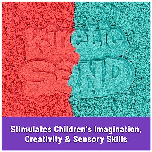 Kinetic Sand Mold n’ Flow with 1.5lbs Red & Teal Play Sand, 3 Tools, Sensory Toys, Holiday Gifts & Stocking Stuffers for Kids Ages 3 and up