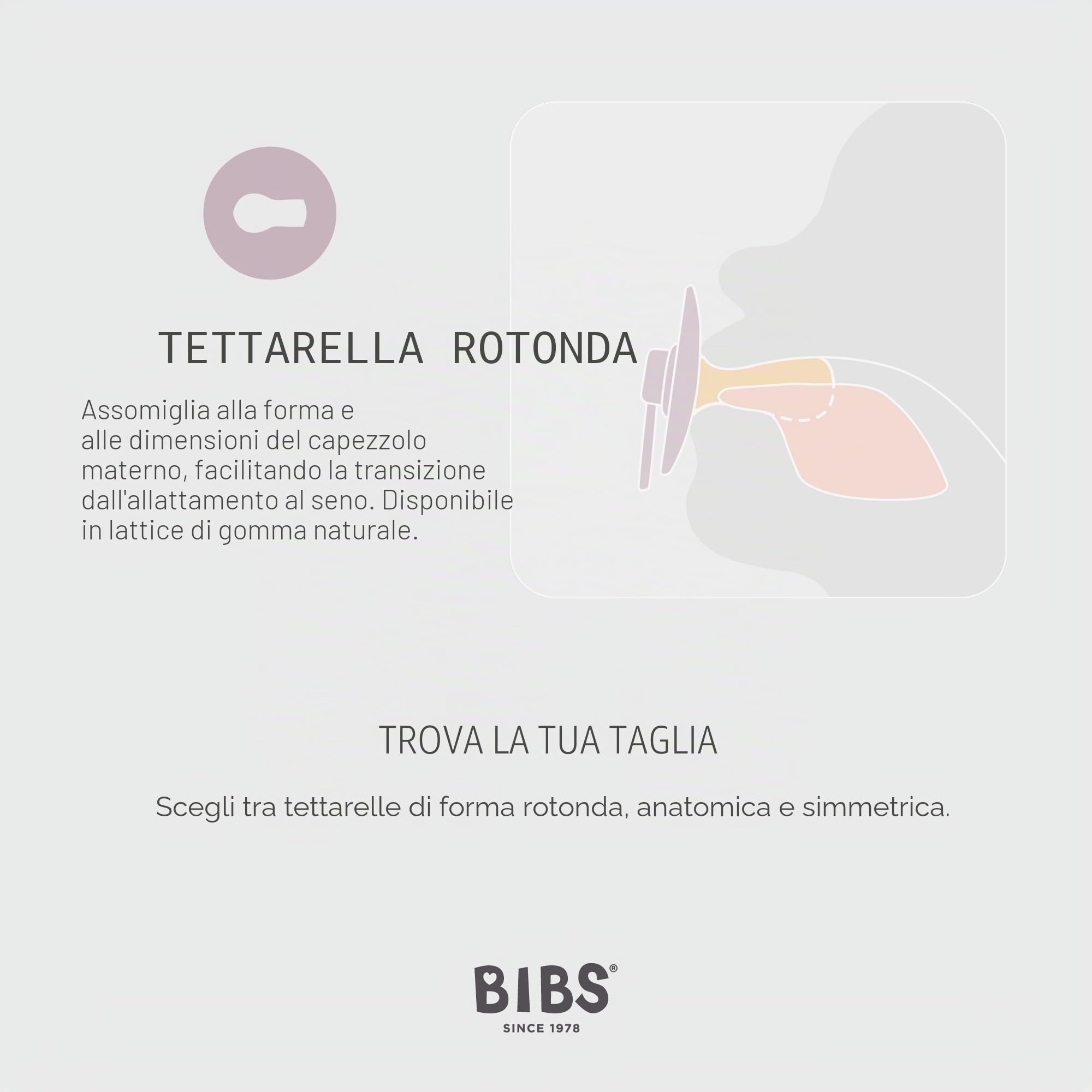 BIBS Colour Ciuccio 2 Pezzi Privo di BPA Tettarella Tonda Lattice Gomma Naturale Misura 1 (0-6 mesi) Ivory/Sage
