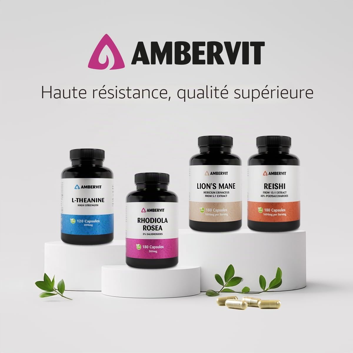 Rhodiola rosea 500 mg 180 gélules Extrait de racine titré à 3 % de salidroside Végan, sans agents de remplissage artificiels, sans allergènes