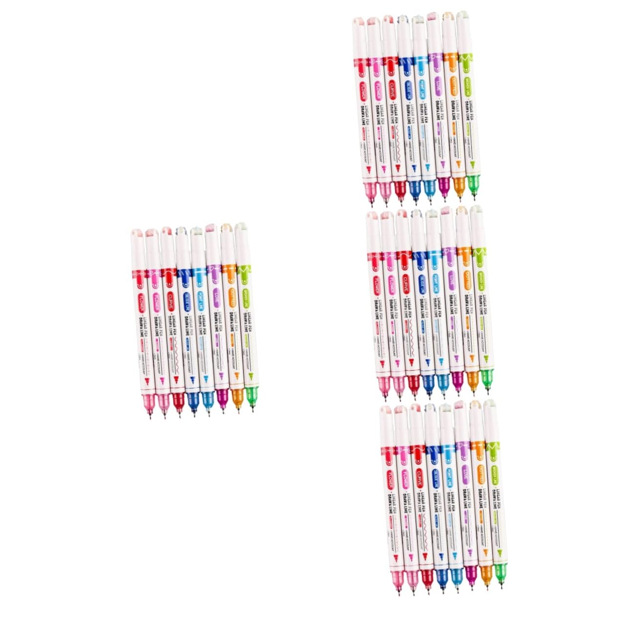 4 Ensembles Stylo Double Courbe Stylo De Peinture Domestique Stylos Courbes Stylos À Bille Stylo pour Scrapbooking Stylo Courbe Multicolore Stylo De Contour Plastique 8 Pièces * 4