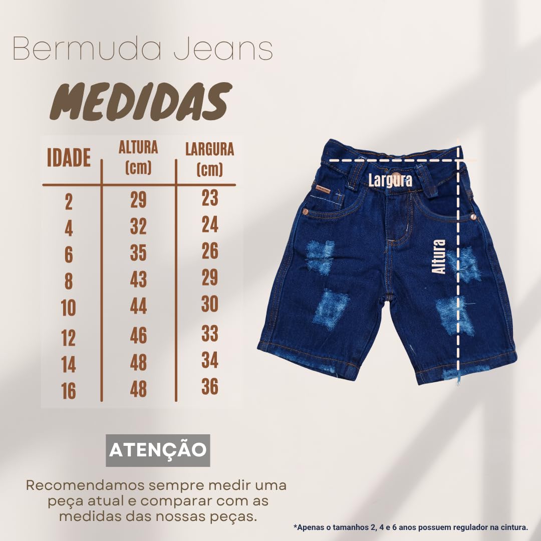 Bermuda Jeans Rasgada Infantil e Juvenil Menino, Lavagem Azul Clara e Azul Escura, Estilo Moderno, 2-16 Anos em promoção! Veja a oferta e mais achadinhos de Meninos 8 Hoje é o melhor dia para comprar Bermuda Jeans Rasgada Infantil e Juvenil Menino, Lavagem Azul Clara e Azul Escura, Estilo Moderno, 2-16 Anos com aquele preço maroto! Promoção! Aproveite a oferta! 8