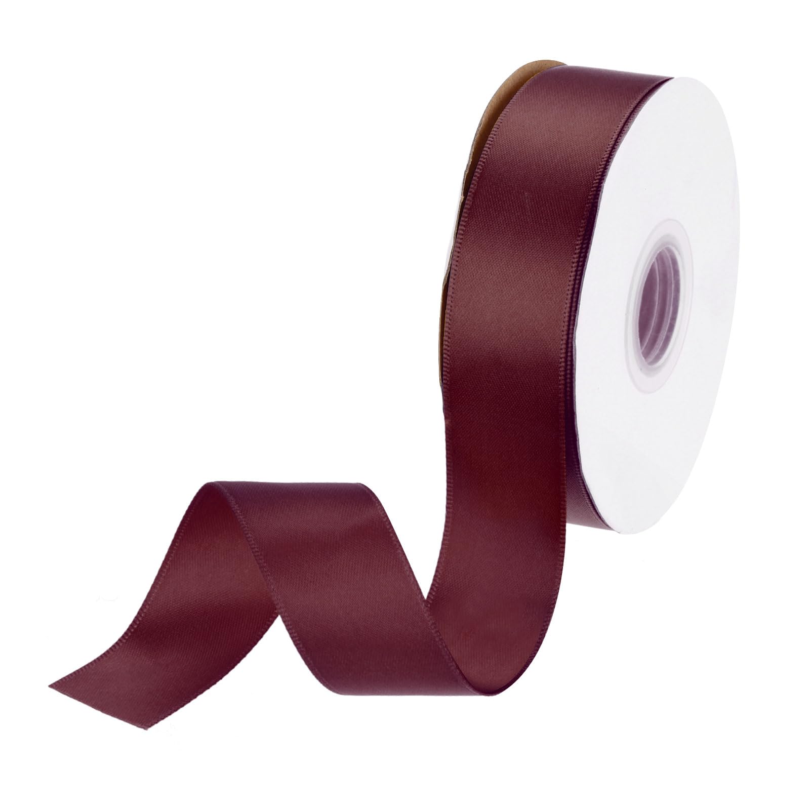 DMiotech 25mm Satin Ribbon 23m/75ft Thin Double Face Fabric Grosgrain Ribbon for Gift Wrapping Floral Hair Flower Bouquet Dark Red