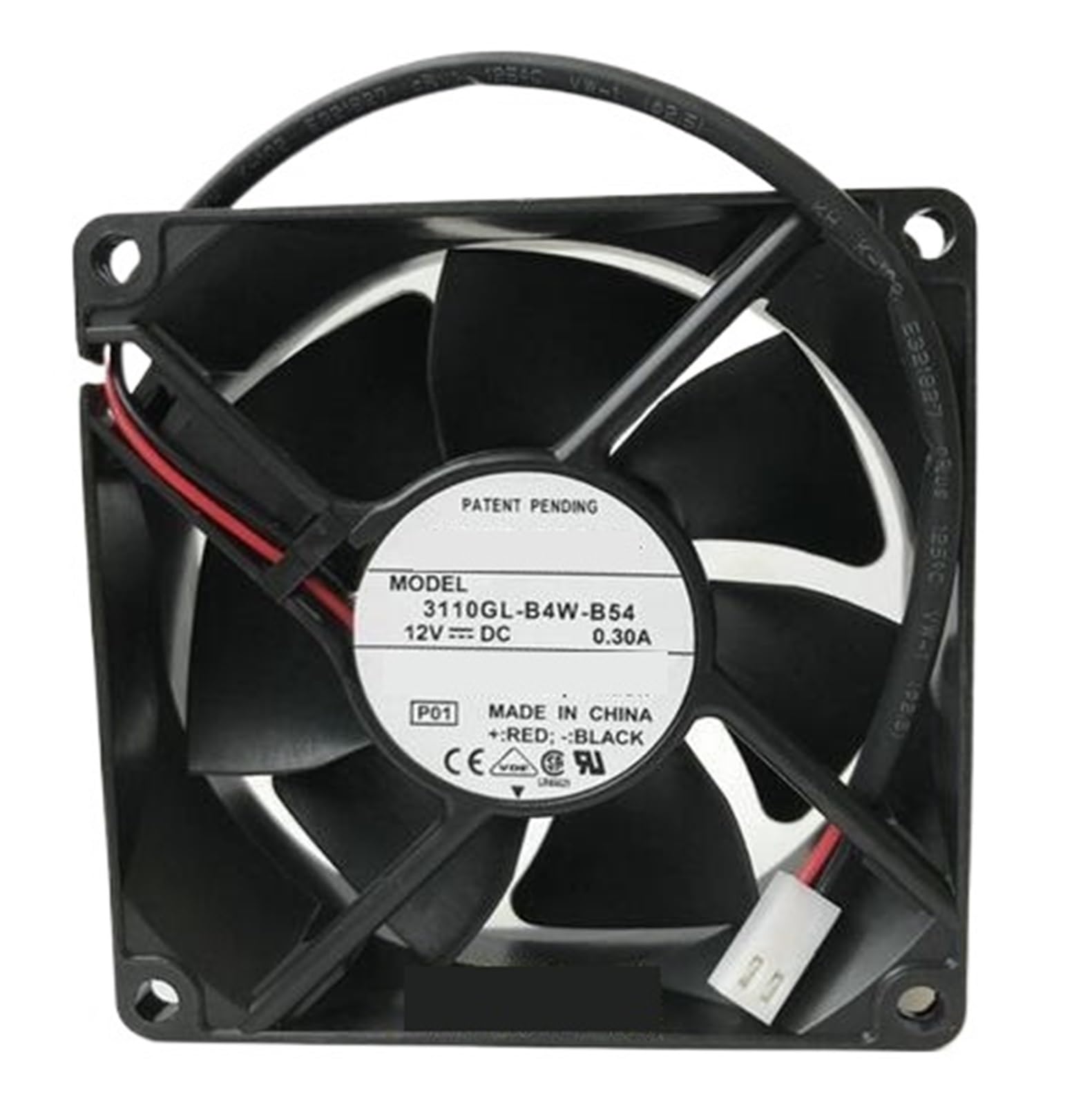 YMUGUEGH 8025 3110GL-B4W-B54 0.30A 80 * 80 * 25MM 2 wire fan