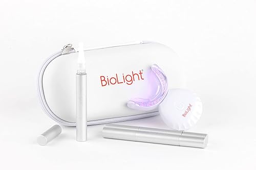 BioLight Guardian+ Dispositivo de cuidado bucal  Kit de blanqueamiento dental  Terapia de luz LED roja y azul