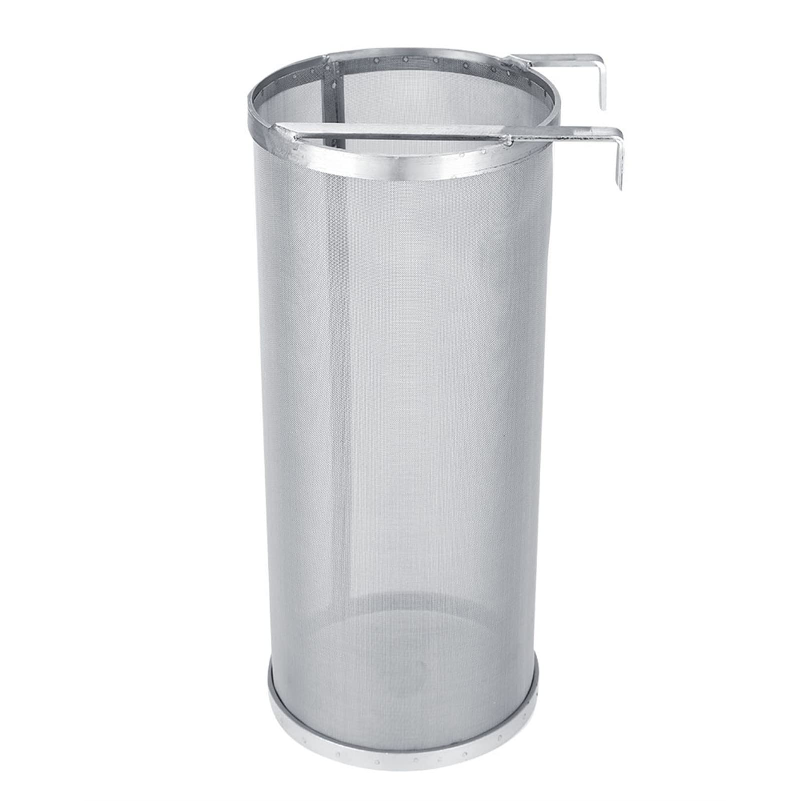 VBESTLIFE 300 mikronów ze stali nierdzewnej Domowy filtr do piwa chmielowego z filtrem siatkowym z haczykiem (15 * 35 cm)