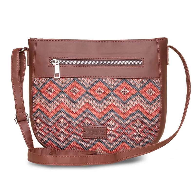 ZOUK Gwalior Weaves Printed Womens Jute Handcrafted vegan Leather Multicolor Sling Bag (B0BT9XT6LN) Amazon Price History, Amazon Price Tracker