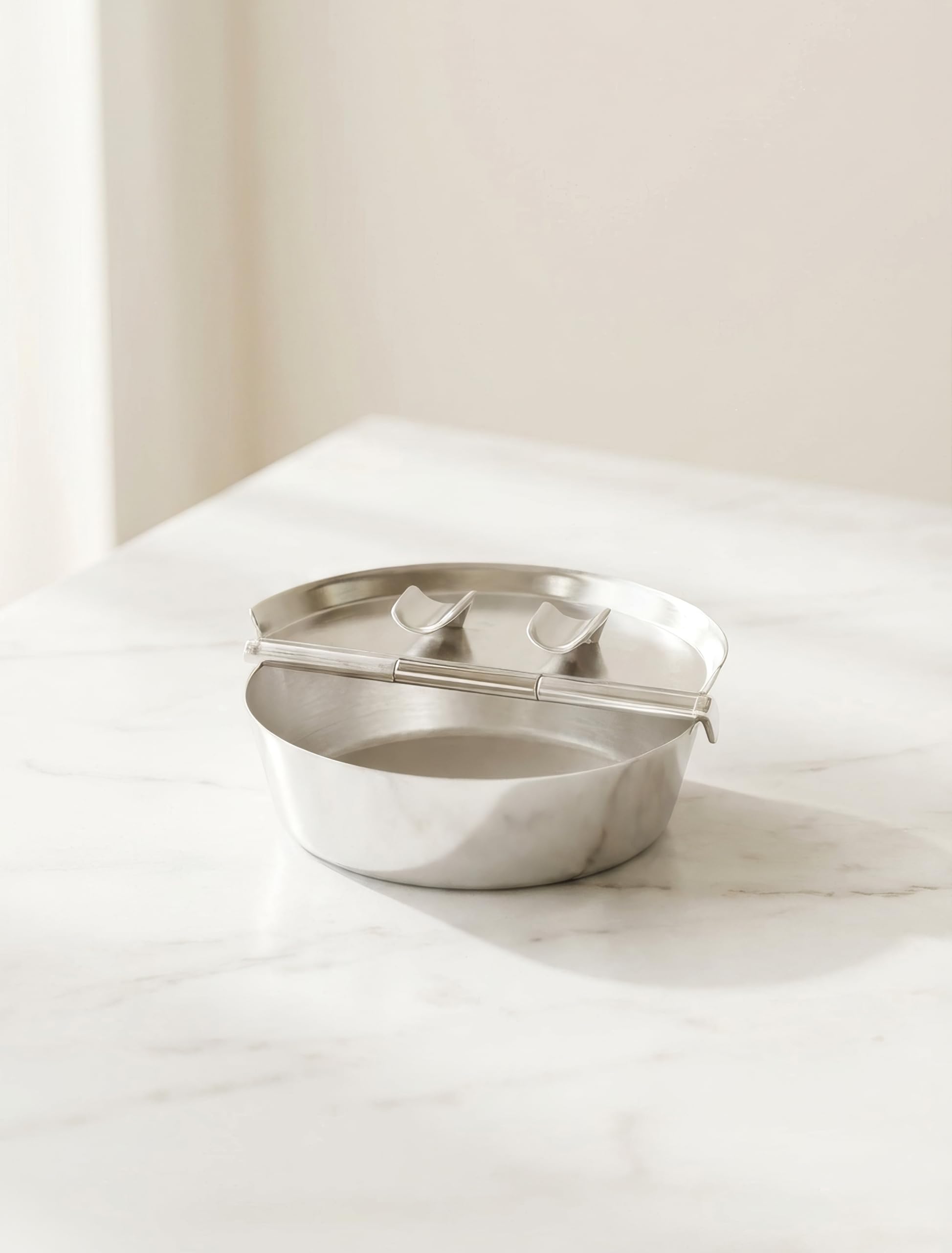 EDZARD Cenicero plegable Ashburn, plateado, ø 10 cm