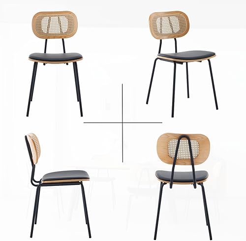 Miniatura 7 de HEAH-YO Juego de 2 sillas de comedor modernas, tapizadas de piel sintética, sillas de comedor con respaldo, sillas de comedor sin brazos para