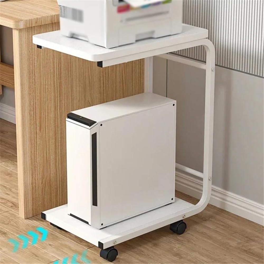 Stampante Piedistallo Ripiano porta stampante con ruote Supporto for computer da tavolo rimovibile Organizer ufficio multifunzionale(Nero)