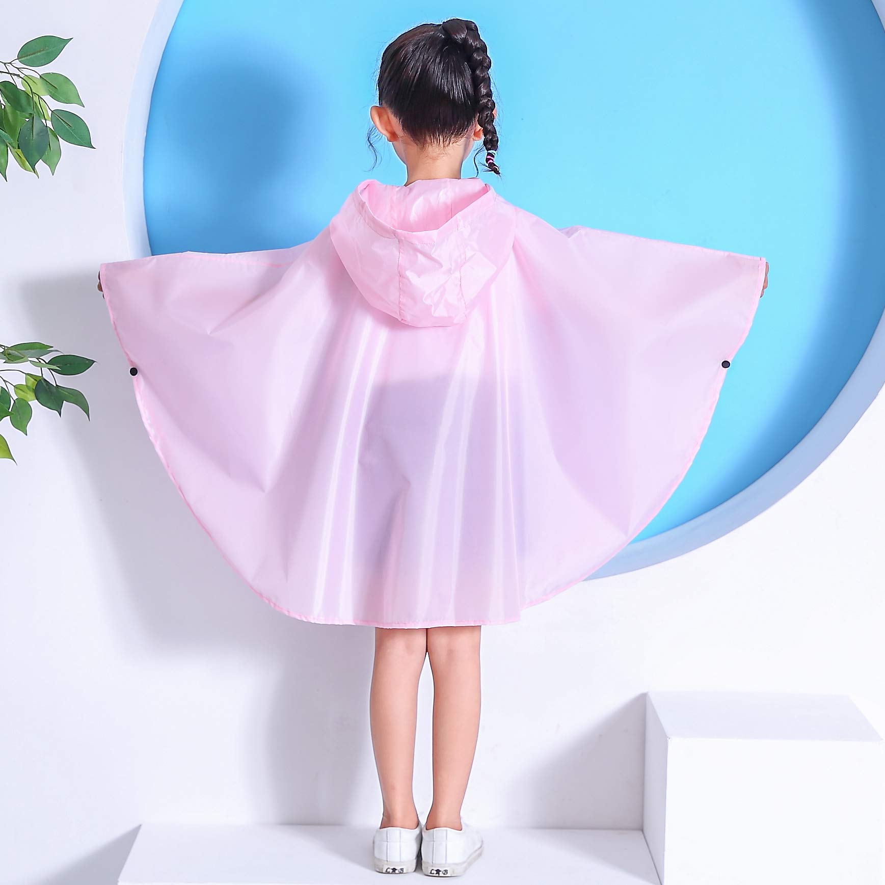 Gaga city Bambini Impermeabile Giacca da Pioggia Poncho da Pioggia Bambina Incappucciato Riutilizzabile Cappotto di Pioggia Bello come Materiale e ha la Sua Sacca 1-12 anni