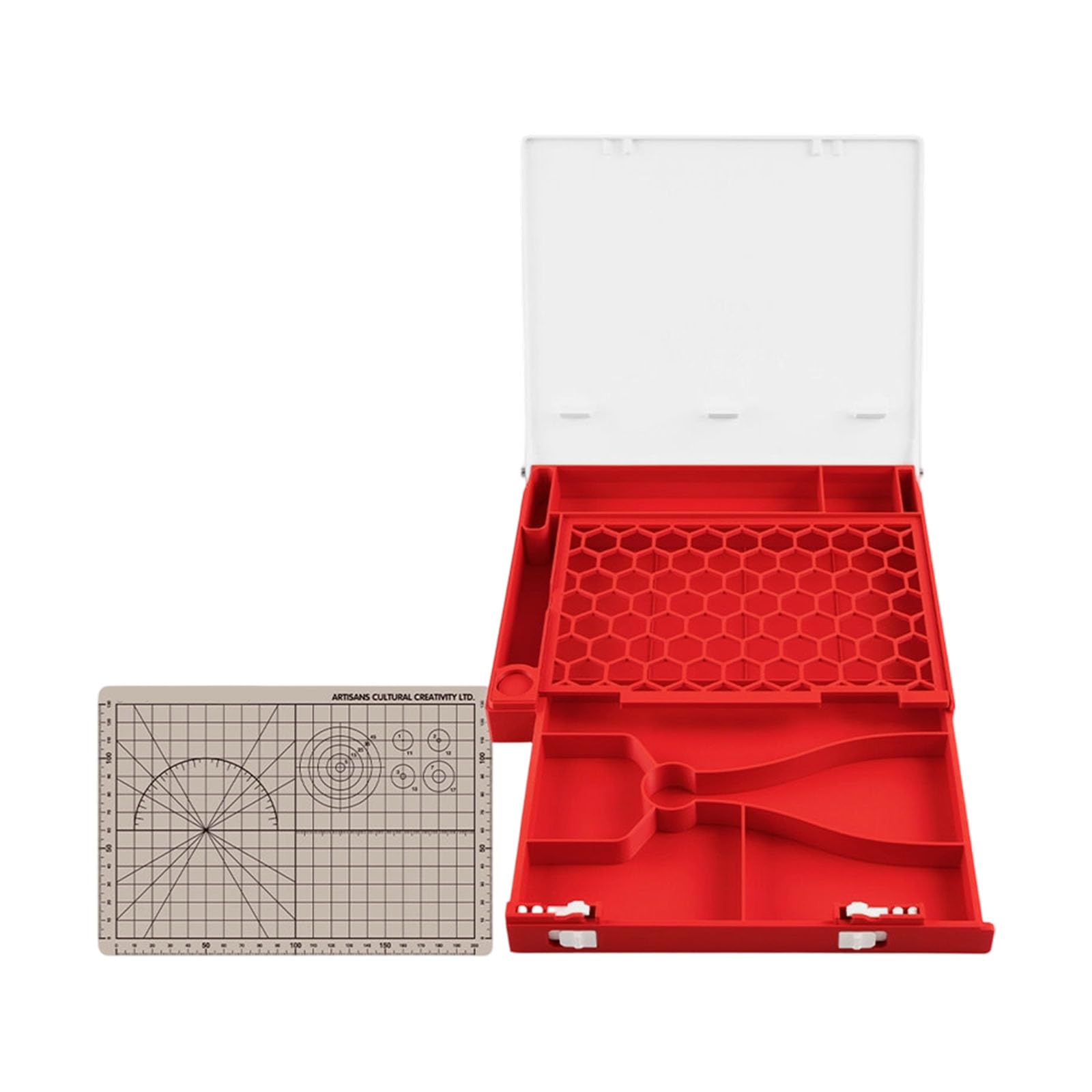 Carotoe A Clamshell Model Workbench Organizer Case, 22Cm / 8.7In Portable Hobby Tray For Desktop Tool Storage Nd Ssembly Work Portable Model Workbench Hobby Organizer Case Desktop Tool Storage Tray Ssembly
