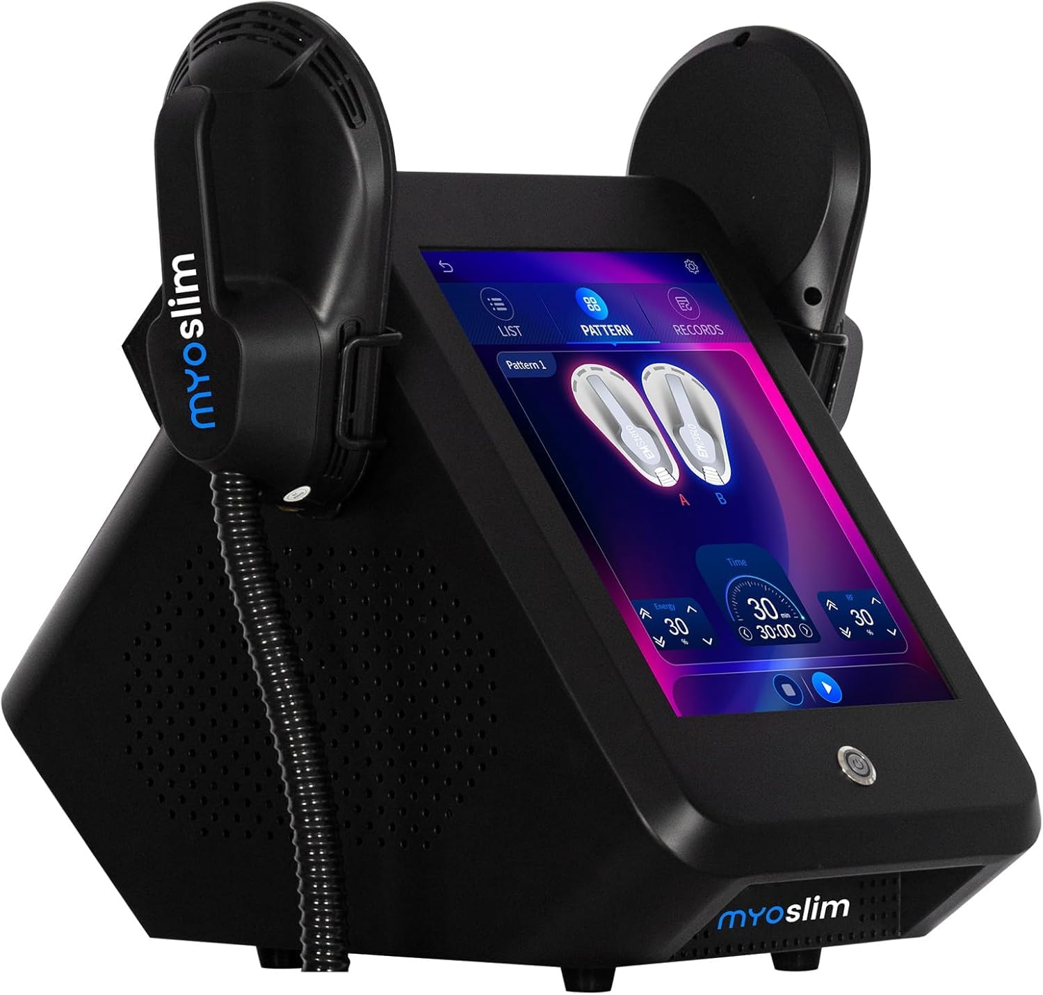 Myoslim Máquina de Escultura Corporal EMS, Equipo Profesional Electromagnético para Tonificación Muscular y Reducción de Grasa, con Pantalla Táctil y Certificación CE