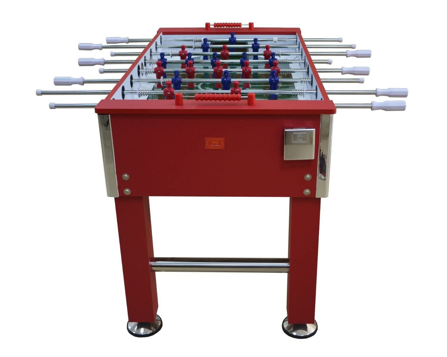 NG Biliardi Biliardino Calcio Balilla Andromeda Rosso - Piano in Vetro - Regolamentare +10 Palline