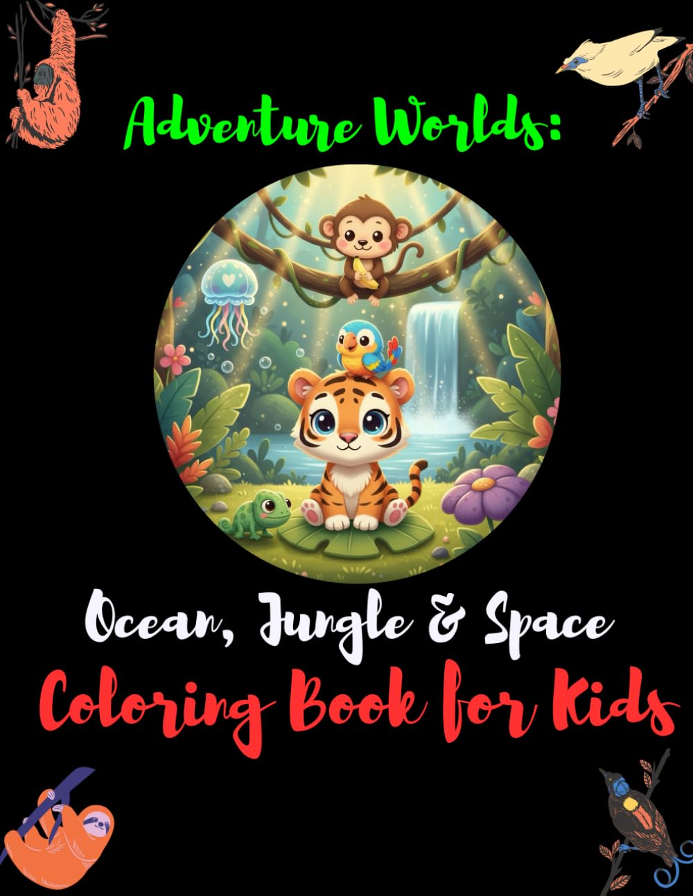 3-in-1 Adventure Coloring Book for Kids: Ocean, Jungle & Space Exploration Fun: Big Creative Coloring Book for Kids | Explore Underwater, Wild Forests & Outer Space Worlds