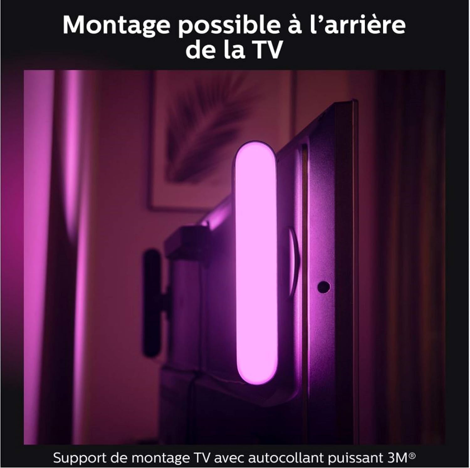 Philips Hue Play White and Color Ambiance LED Barre Lumineuse Connectée, Pack Simple, Noir, Compatible Alexa, Google Assistant, Apple HomeKit