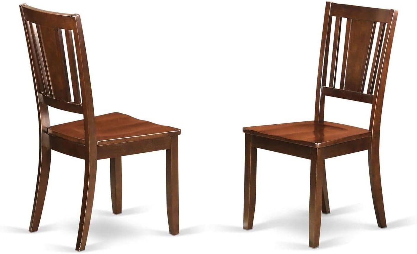 HomeStock 5-Piece Dinette Table Set, Mahogany Finish, Round Table with 4 Wood Seat Dining Chairs, 145 lbs