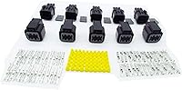 Vista 1 de 5 juegos KUM NMWP (090) serie 6 pin negro impermeable macho y hembra conector de cable auto PB621-06020 PB625-06027