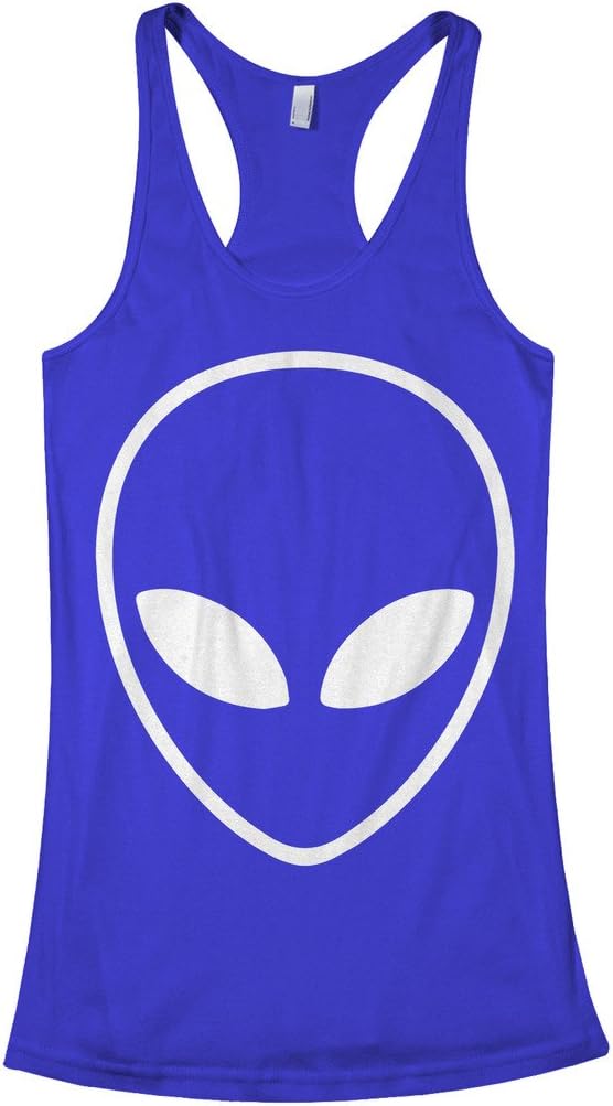 Threadrock Women's Alien Head Racerback Tank Top