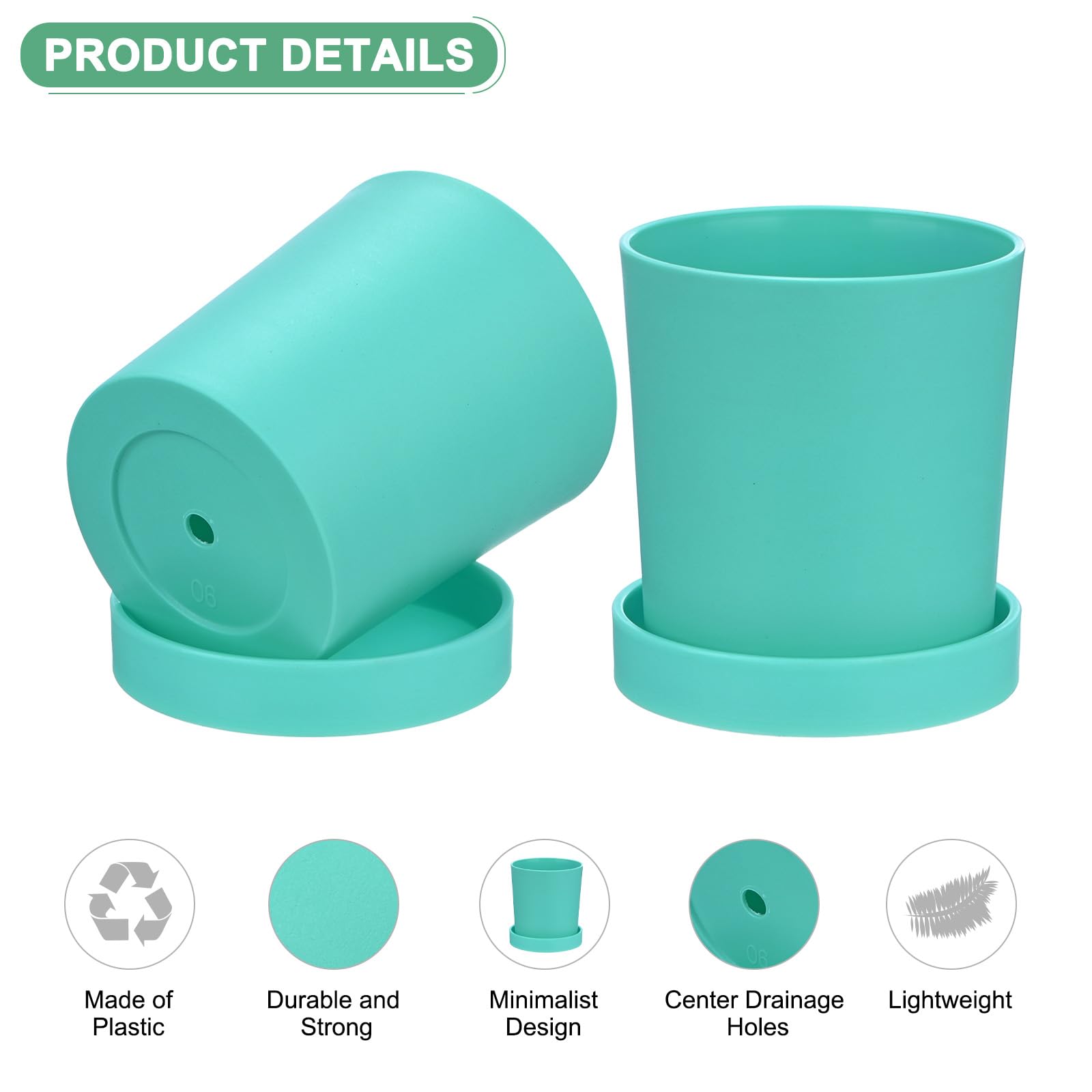 M METERXITY 4-Pack Plant Pots - Image 2