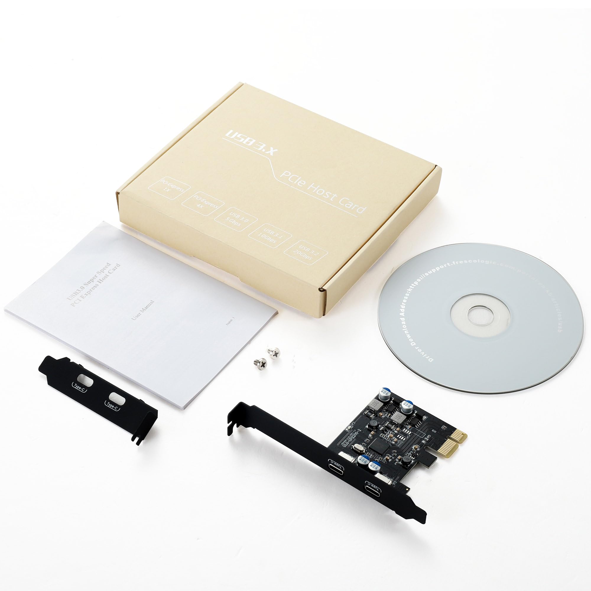 Scheda USB C PCIe a 2 porte (Power Delivery), USB 3.0 Scheda 5 Gpbs Ricarica Rapida 20 W per PC Desktop
