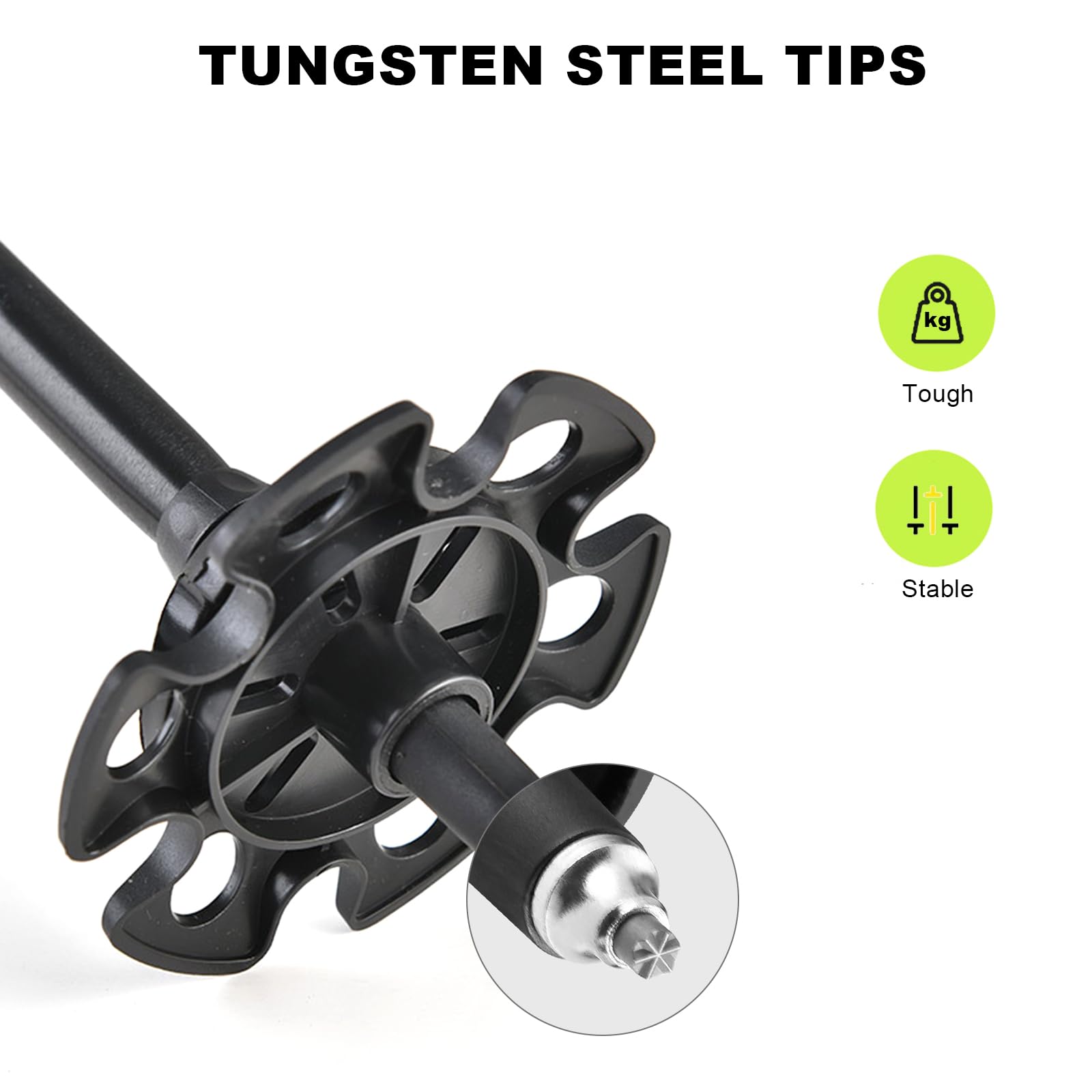 2PCS Bastones Senderismo,Bastones Trekking Plegables,Palos Senderismo con 4 Puntas para Adaptarse a Diferentes Condiciones del Terreno,Palos Trekking de Aluminio para Hombre,Mujer,Senior