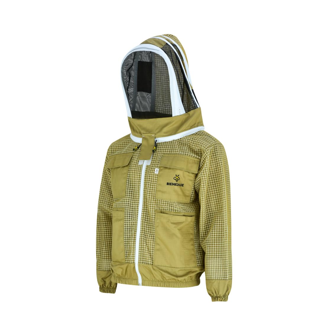 Imkerjacke Premium mit Atmungsnetz + Fechtschleier für Bienen Wespen Insekten Imkerei Stichschutz Insektenschutz S M L XL XXL XXXL, XL · braun