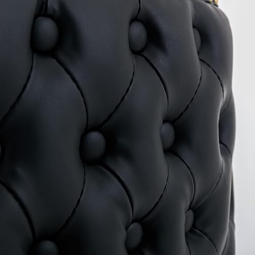 Miniatura 27 de AMNOOL Juego de 2 taburetes de bar tapizados de poliuretano modernos, taburetes de bar giratorios, altura del asiento ajustable, respaldo completo,