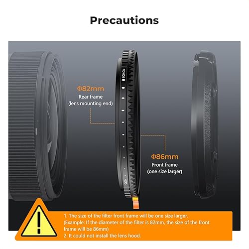 Miniatura 7 de K&F Concept Filtro de lente ND variable de 3.228 in ND3-ND1000 (1.5-10 paradas) Filtro de densidad neutra HD ajustable con 28 recubrimientos