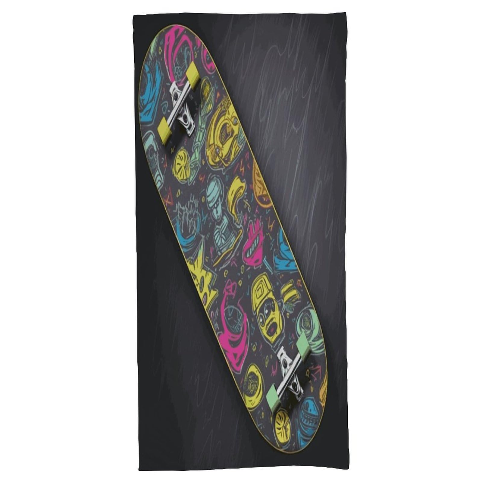 Fekiloot Men's Style Graffiti Skateboard Bath Towel Highly Absorbent,Beach Towels For Wo,Pool Towel Bathroom Essential For Beach,Gym,Travel, Camp