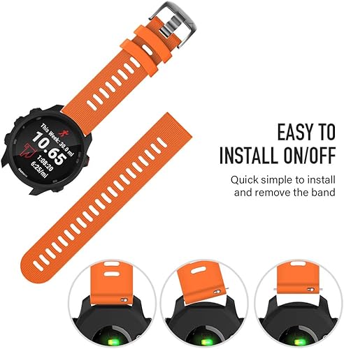 Miniatura 14 de NotoCity for Garmin Forerunner 645 Band, 245 Band, 20mm Replacement Strap Soft Silicone for Vivoactive 3 Negro -,Fucsia,Verde