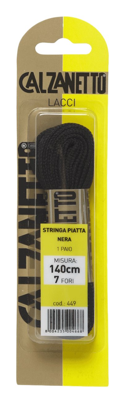 Lacets plats noir 140 cm pour remplacer vos cordons de baskets usés