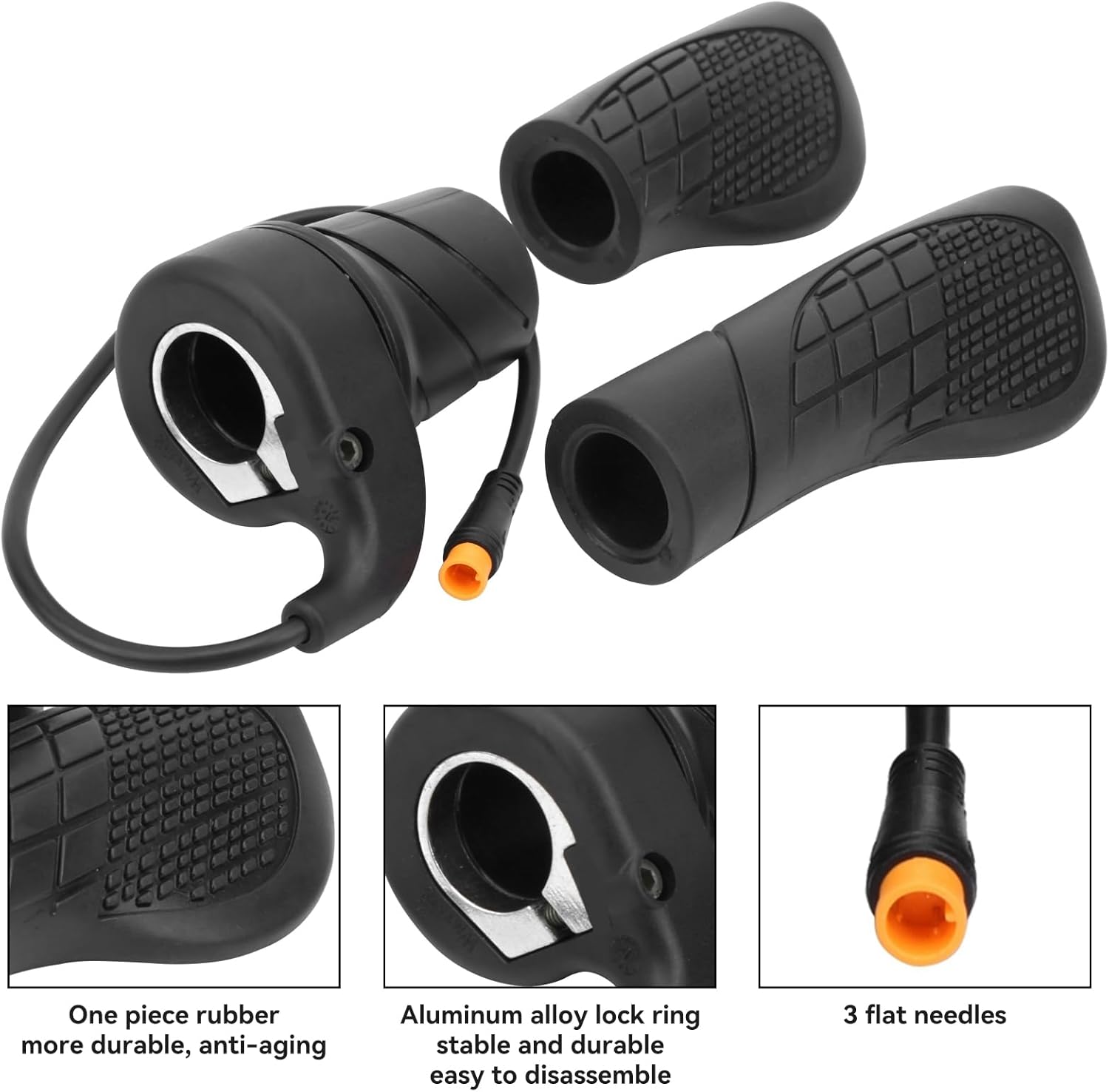 Half Twist Throttle, Electric Bike Right Handle 20X Half Handle Twist Throttle Conversion Kit 12V/24V/36V/48V/60V/72V for Ebike MTB Conversion Kit Parts