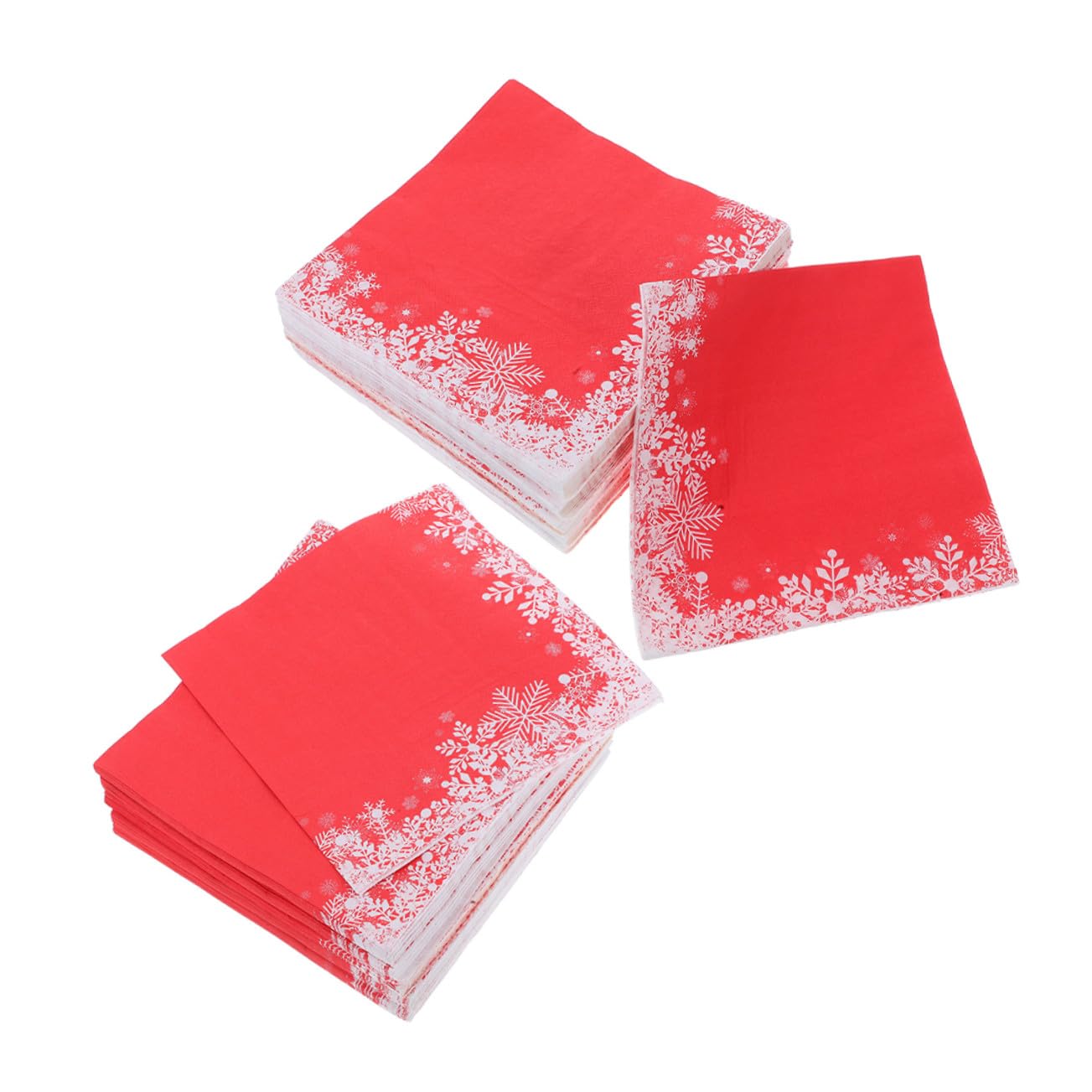 Healvian 120piezas Servilletas Desechables Rojas Copos Papel para Fiestas Navideñas Decoración de Mesa Elegante para Cenas y Celebraciones