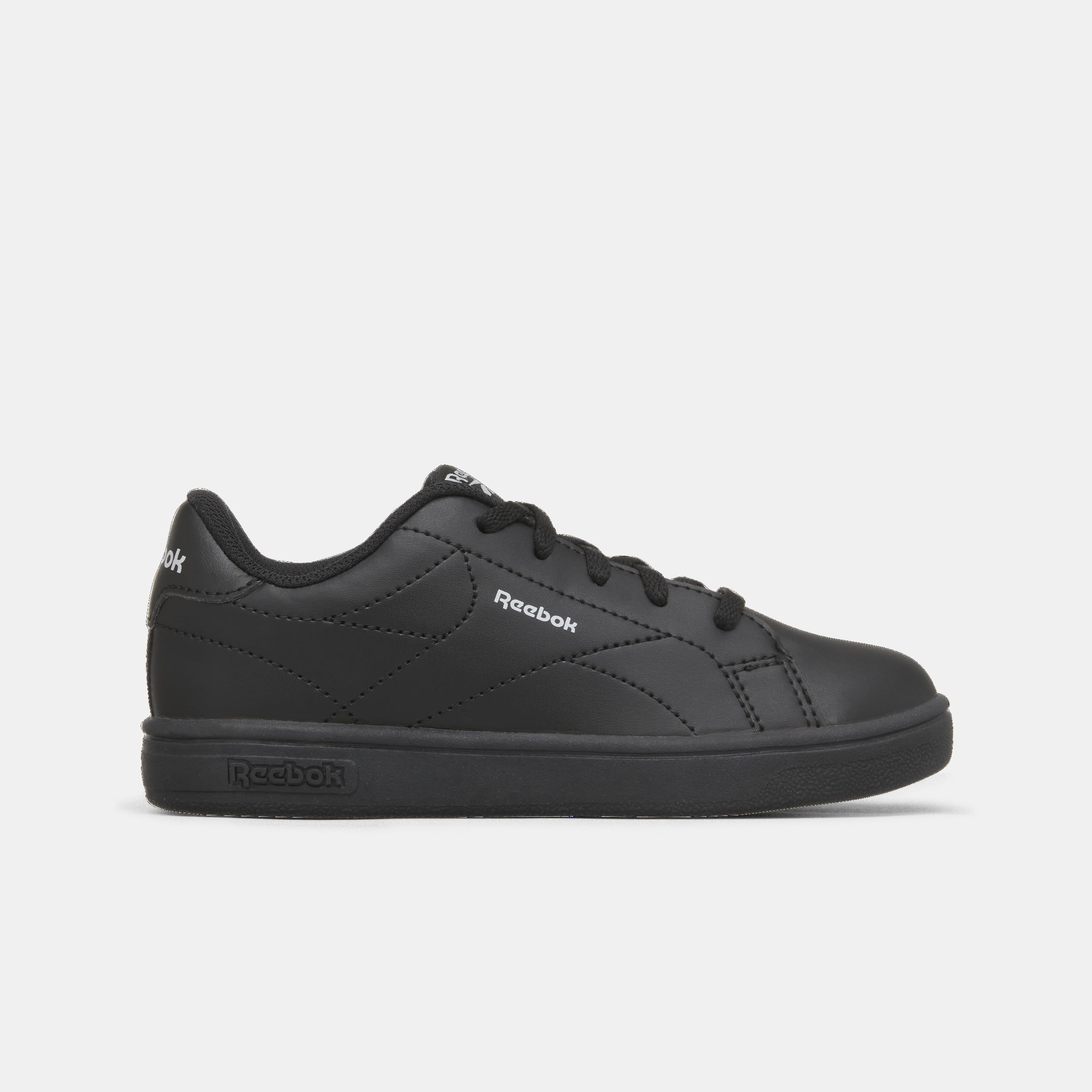 Reebok Court Clean Trainers, Black/Black/GREY1, 31 EU, Black Grey1, 12.5 UK Child