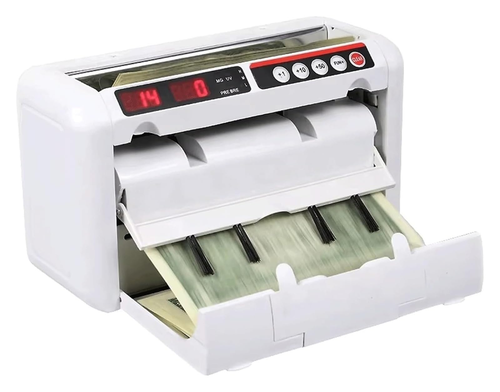Contador de billetes portátil recargable, con detección de MG y pantallas LED, for llevar a cualquier lugar con una mochila, for pequeñas empresas, oficinas en el hogar y venta al por menor