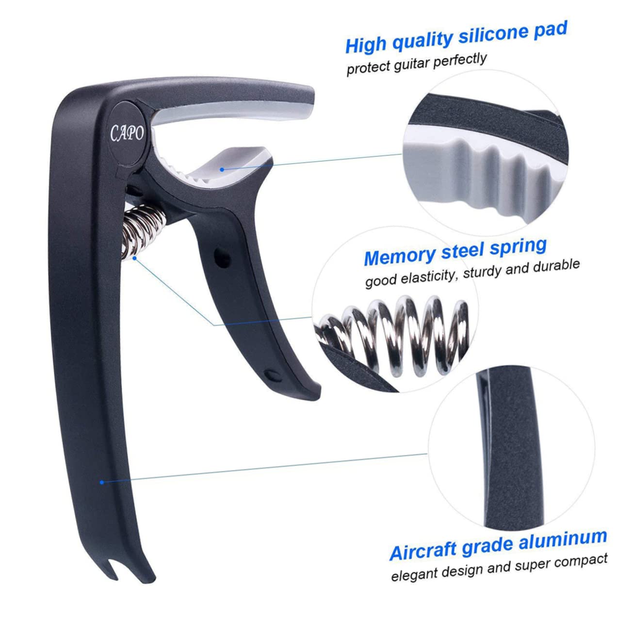 TOYANDONA 2piezas Accesorios Para Guitarra Kit De Cambio De Cuerdas Púas Bobinador Soporte Para Púas Puente Cejuela y Sillín Negro