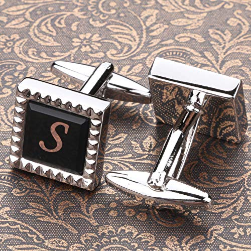 Mancuernillas clásicas para hombre con iniciales y caja regalo miniatura 6