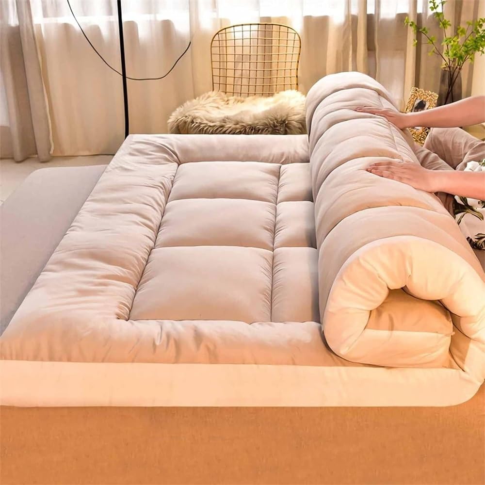 HUMAJORY Japanese Floor Mattress Extra Thick Futon Floor Mattress Futon Mattress Foldable Floor Bed Camping Mattress Futon Tatami Mat Traditional Sleeping Mat(Gray,90x200cm)