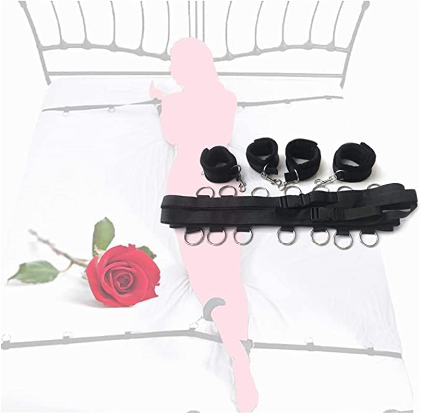 Cintura per Lo Yoga e Il Fitness Quotidiano a casa, Accessorio Regolabile a più Anelli per Letto Matrimoniale