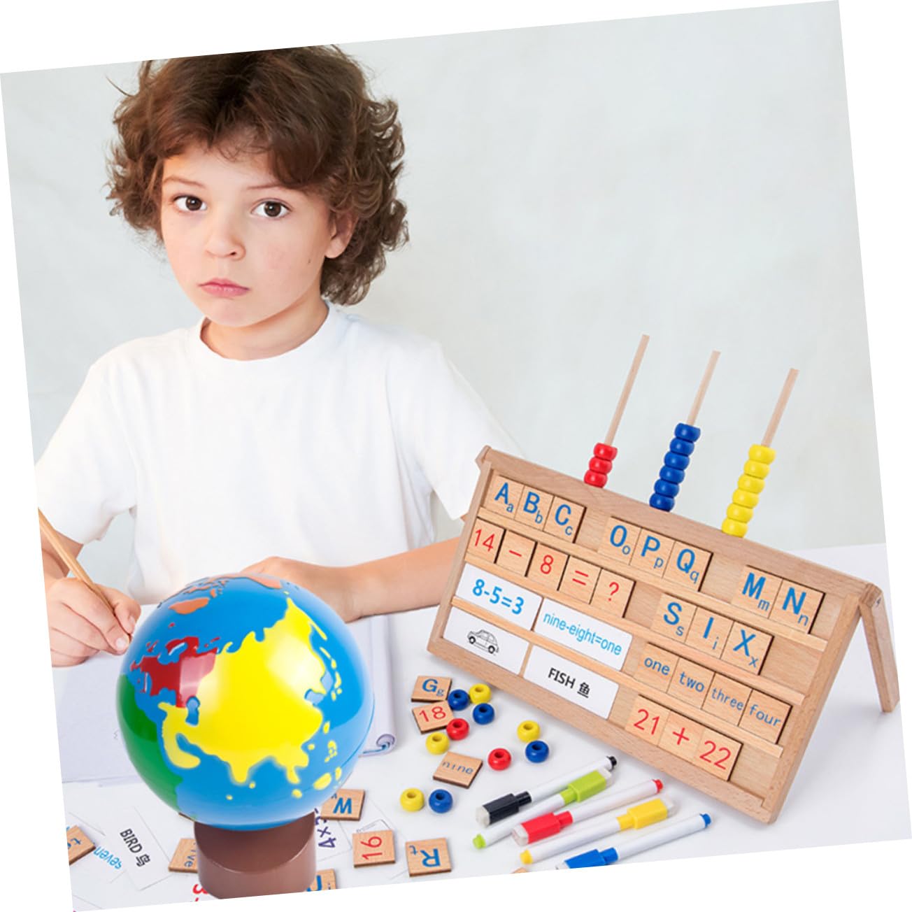 Globo Terráqueo Juguete Educativo para Niños, Material de Aprendizaje de Geografía Superficie Suave, Adorno y Estimulación Mental para Aula y Hogar