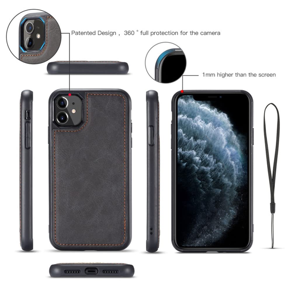Retro Wallet Case Coque para iPhone 12 13 11 Pro XS MAX XR X Funda de Cuero con Tapa para iPhone SE 2020 8 7 6 6S Plus 5 Bag Etui Funda, Auburn, para iPhone SE 2020 (4.7)