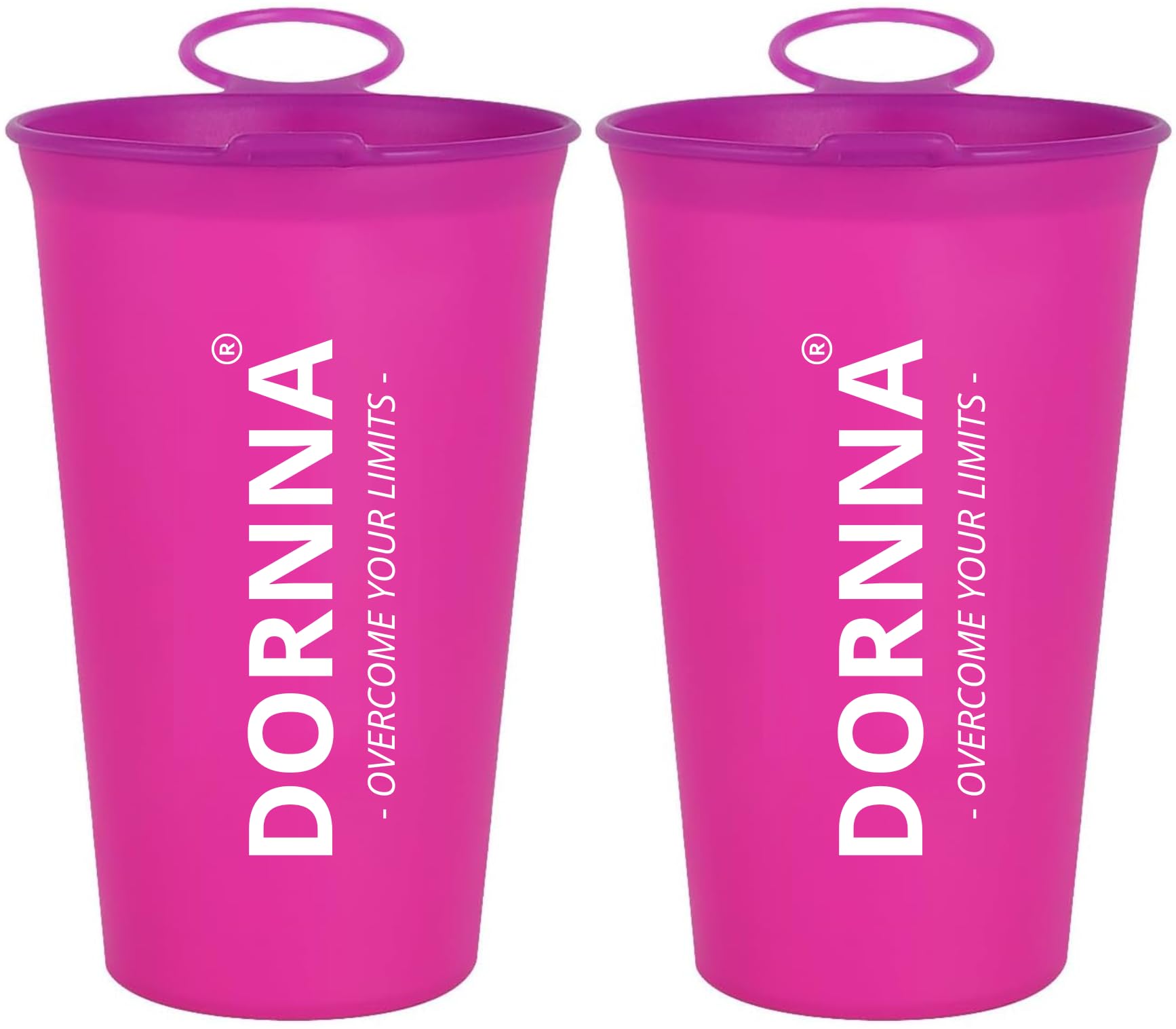 DORNNA Soft Cup - Faltbarer Becher BPA-Free, 2x200ml Becher Faltbar Trailrunning, Sports Bottle for Hydration Backpack, Bicycle, Hiking, Jogging, Camping and Climbing. (Rosa Soft Cup)
