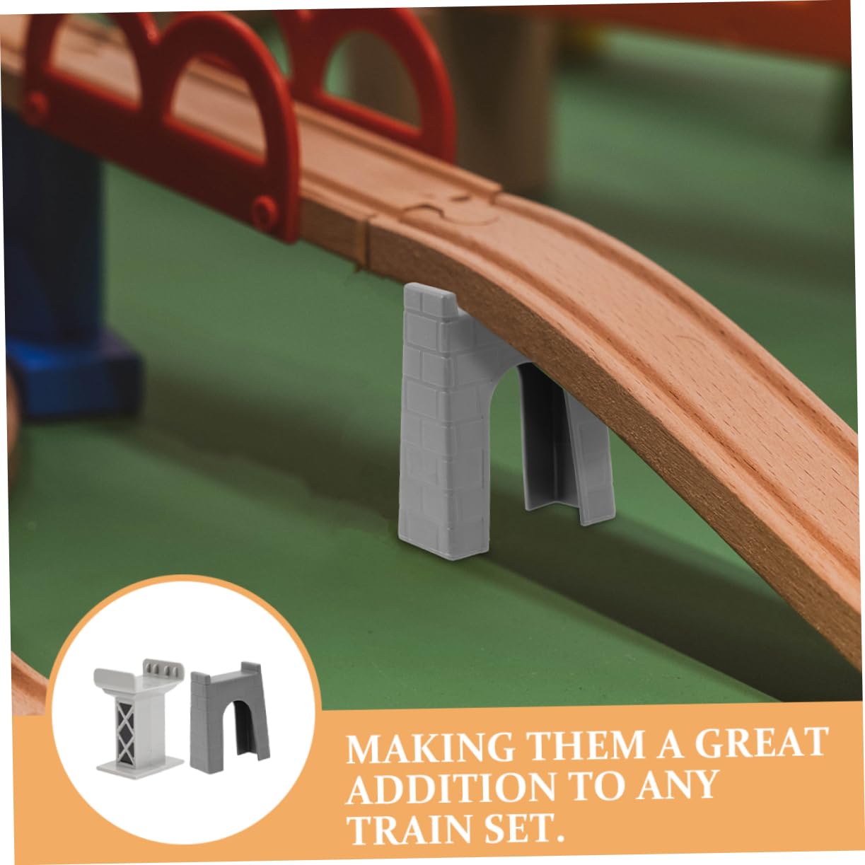 Modèle de Pont pour Jeux 6 Pièces en Plastique, Support de Pilier Ferroviaire Résistant et Sécurisé pour Accessoires de Rails de Train