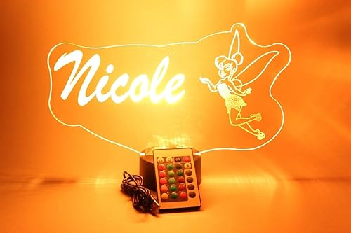 Miniatura 4 de Lámpara de mesa de escritorio LED con luz nocturna de princesa de hadas, grabada gratis, hecha a pedido, decoración de habitación de niñas, 16