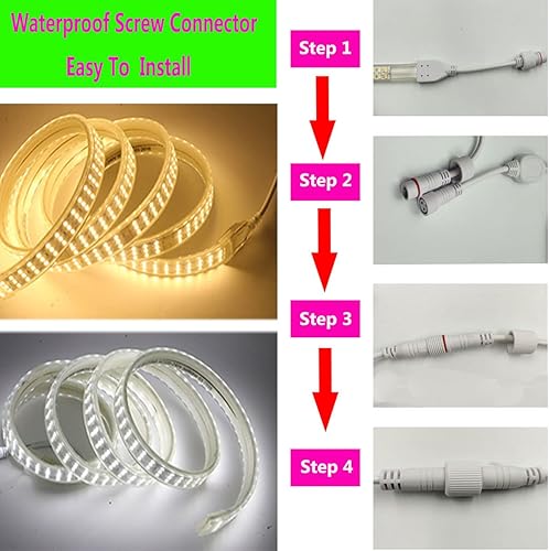 Miniatura 9 de SUYOOULIN Tira de luces LED 85 pies820ft súper brillante 150000LM 4040 180 LEDsSM tira de luces LED tira de luces flexibles alto voltaje AC110V-130V