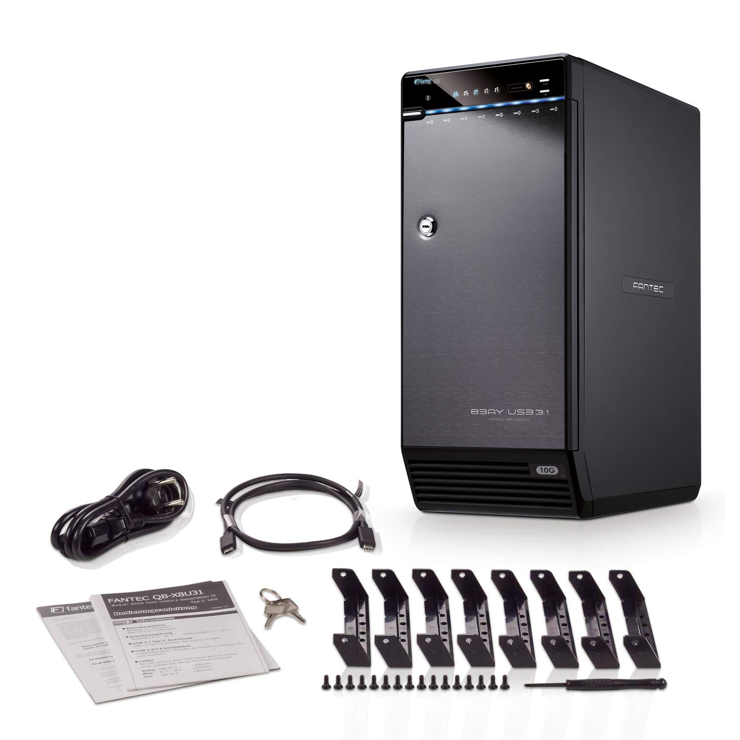 FANTEC QB-X8U31 schwarz, 8x3.5" SATA HDD USB3.1, Typ-C, 10G (2573)