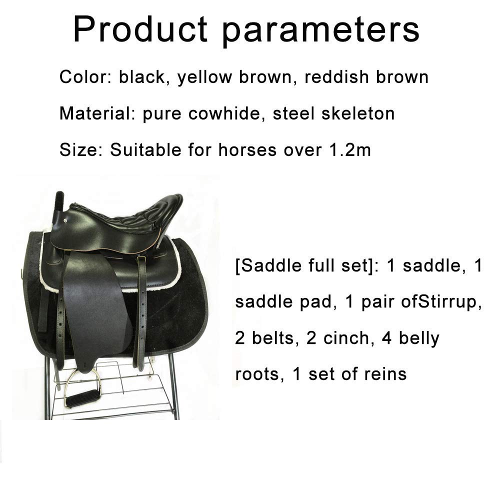 Cavallo da Sella Turisti con Maniglie con Sella in Cuoio Sella Esercito Sella Cavallo da Sella Completo Forniture Equestri,C