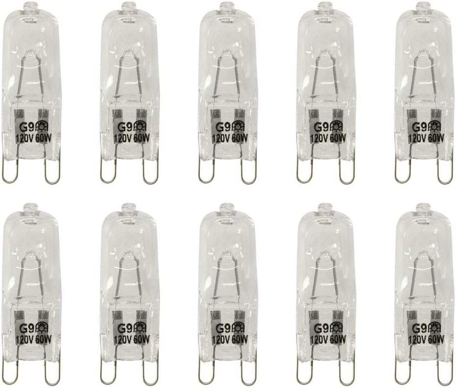 VSTAR® G9 Halogen Bulb, 60Watt 120Volt Halogen G9 Bulb,Pack of 10